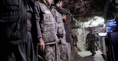 Members of the PKK gather in a cave network in the Qandil Mountains, Iraq, Nov. 29, 2025. (AFP Photo)