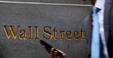 A man walks on Wall Street outside the New York Stock Exchange (NYSE), New York City, U.S., April 7, 2025. (Reuters Photo)
