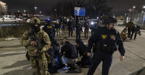 Protesters clash with federal agents during demonstrations against U.S. Immigration and Customs Enforcement following the fatal shooting of 37-year-old Renee Nicole Good by an ICE officer earlier this month, with security forces using tear gas and other crowd-control tactics to disperse the crowds, Minneapolis, U.S., Jan. 15, 2026. (AA Photo)