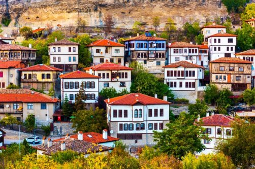 A general view of the traditional Ottoman Houses in Safranbolu, Karabük, northern Türkiye. (Shutterstock Photo)