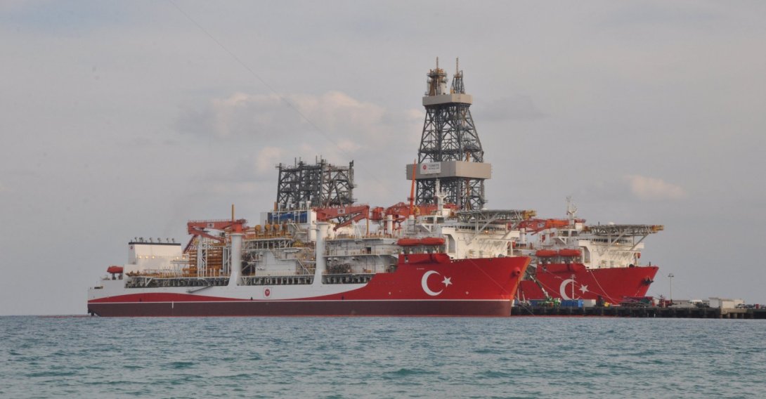 Türkiye's newly acquired ultra-deepwater drilling ships are docked off Mersin province, southern Türkiye, Jan. 4, 2026. (AA Photo)