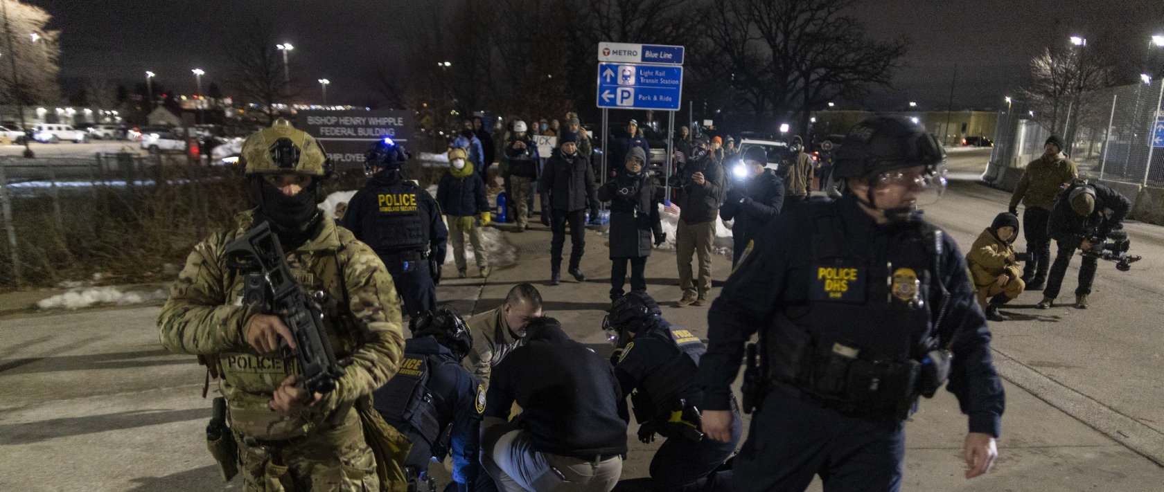 Protesters clash with federal agents during demonstrations against U.S. Immigration and Customs Enforcement following the fatal shooting of 37-year-old Renee Nicole Good by an ICE officer earlier this month, with security forces using tear gas and other crowd-control tactics to disperse the crowds, Minneapolis, U.S., Jan. 15, 2026. (AA Photo)