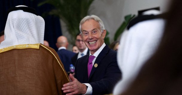 Britain's former Prime Minister Tony Blair attends a world leaders' summit on ending the Gaza war, amid a U.S.-brokered prisoner-hostage swap and cease-fire deal between Israel and Hamas, in Sharm el-Sheikh, Egypt, Oct. 13, 2025. (Reuters Photo)