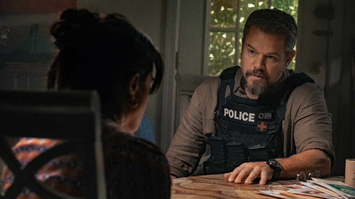 This image released by Netflix shows Matt Damon in a scene from "The Rip." (AP Photo)