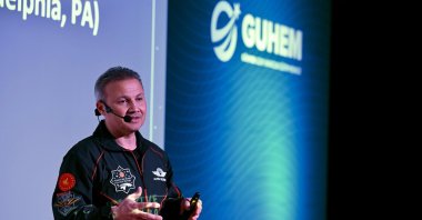 Türkiye's first astronaut, Alper Gezeravcı, speaks during an event, Bursa, northwestern Türkiye, Jan. 6, 2025. (AA Photo)