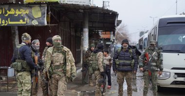 Members of the Syrian army are deployed after the withdrawal of the YPG terrorist group, Tabqa, Syria, Jan. 18, 2026. (Reuters Photo)