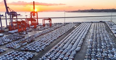 Cars are seen at the Haydarpaşa Port, Istanbul, Türkiye, Jan. 7, 2026. (IHA Photo)