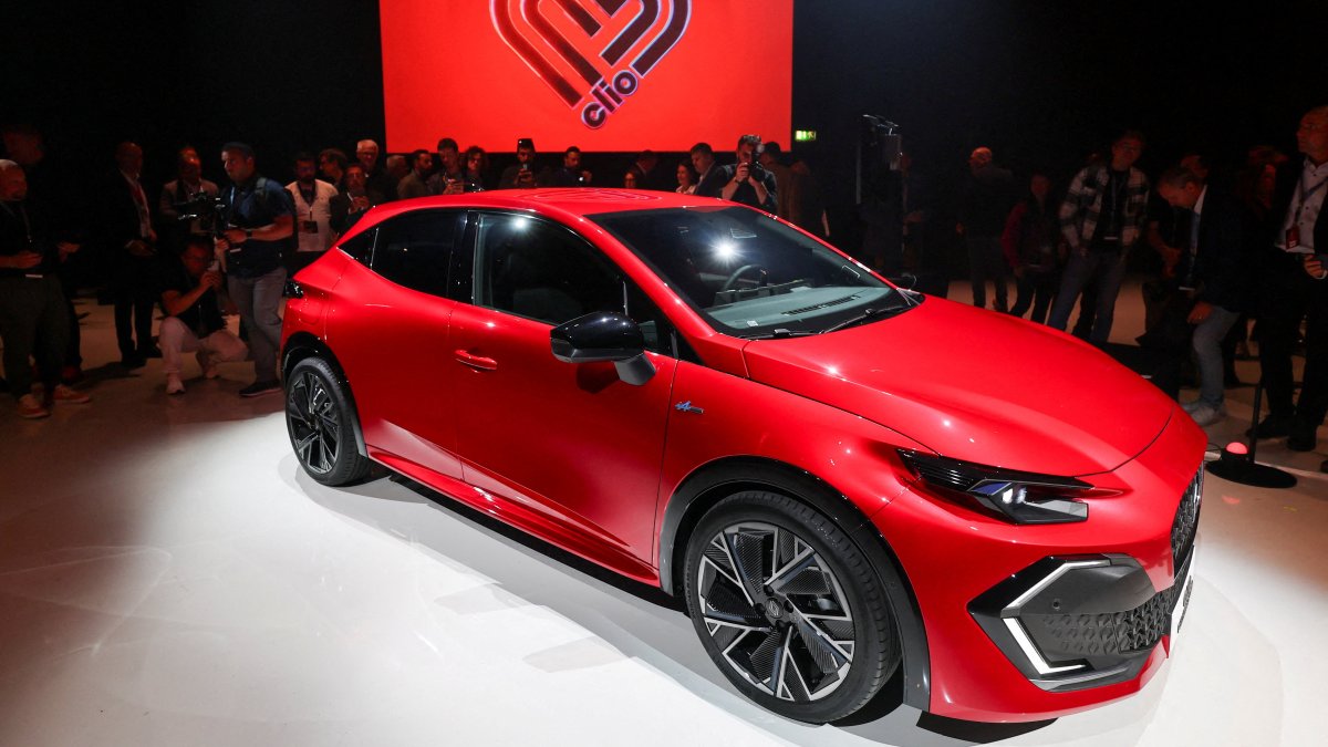 A Renault Clio is displayed during the press and media day of the IAA auto show, Munich, Germany, Sept. 8, 2025. (Reuters Photo)