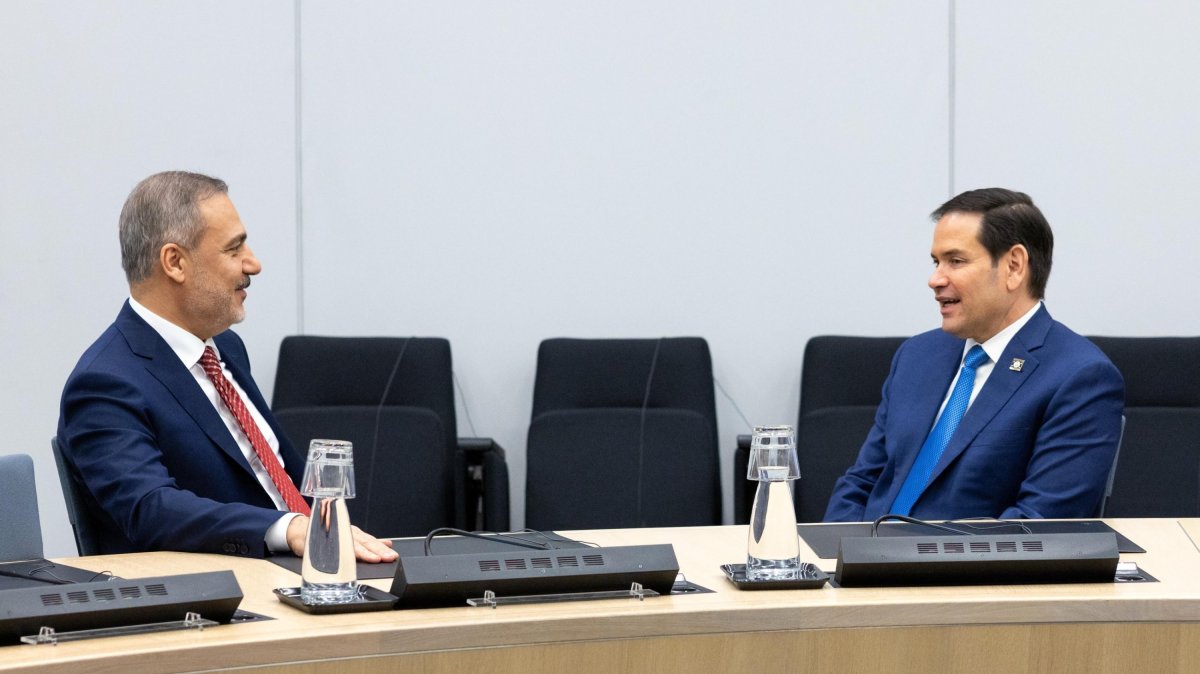 Foreign Minister Hakan Fidan holds a meeting with Marco Rubio on the sidelines of a NATO summit in Brussels, April 3, 2025. (AA File Photo)