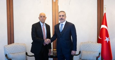 Foreign Minister Hakan Fidan (R) meets with U.S. Ambassador to Ankara and Special Envoy for Syria Tom Barrack, Ankara, Türkiye, Jan. 20, 2025. (DHA Photo)