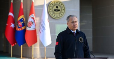 Interior Minister Ali Yerlikaya makes a public announcement on recent security operations, Ankara, Türkiye, Jan. 20, 2026. (AA Photo) 