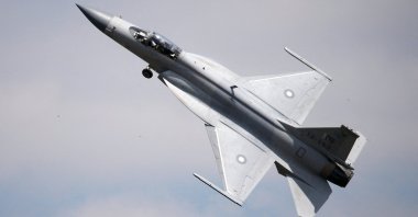 A JF-17 Thunder fighter participates in a flying display during the 51st Paris Air Show at Le Bourget airport near Paris, France, June 16, 2015. (Reuters Photo)