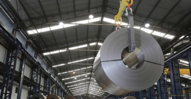 Cold-rolled steel coil at storage area in steel industry plant. (Shutterstock Photo)