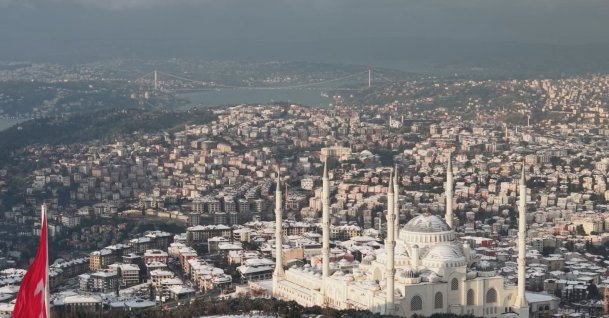 Istanbul and the Bosporus are seen under snow, Istanbul, Türkiye, Jan. 20, 2025. (DHA Photo)