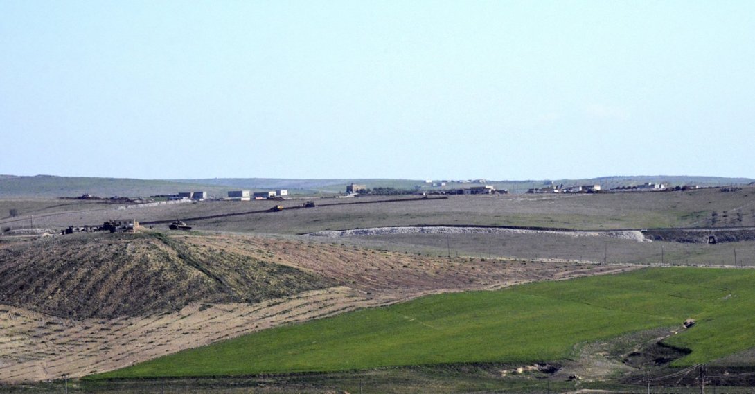 A general view shows the Suleyman Shah tomb taken from the Turkish side of the border, Feb. 22, 2015. (AFP File Photo)