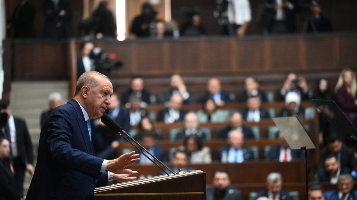 President Recep Tayyip Erdoğan speaks at the parliamentary group meeting of AK Party, Ankara, Türkiye, Jan. 21, 2026. (AA Photo)