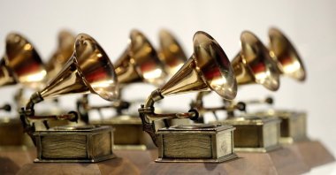 Grammy Awards are displayed at the Grammy Museum Experience at Prudential Center in Newark, N.J., U.S., Oct. 10, 2017. (AP Photo)