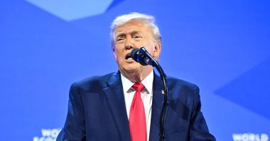 U.S. President Donald Trump delivers a special address during the World Economic Forum (WEF) annual meeting, Davos, Switzerland, Jan. 21, 2026. (AFP Photo)