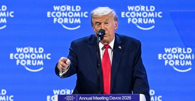 U.S. President Donald Trump delivers a special address during the World Economic Forum (WEF) annual meeting, Davos, Switzerland, Jan. 21, 2026. (AFP Photo)