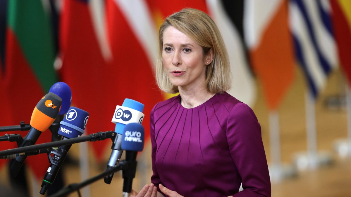 European High Representative of the Union for Foreign Affairs Kaja Kallas arrives for an informal meeting of the members of the European Council in Brussels, Belgium, Jan. 22, 2026. (EPA Photo)
