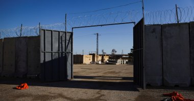 An open gate at al-Shaddadi prison, following the withdrawal of SDF and its takeover by the Syrian army in Al-Shaddadi, Hassakeh, Syria, Jan. 20, 2026. (Reuters Photo)