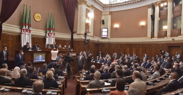 Algerian MPs attend the opening ceremony of the parliamentary session of 2021-2022 in Algiers, Sept. 2, 2021. (AFP Photo)