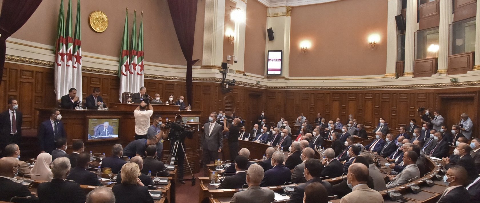 Algerian MPs attend the opening ceremony of the parliamentary session of 2021-2022 in Algiers, Sept. 2, 2021. (AFP Photo)