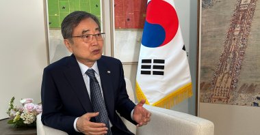 South Korean Foreign Minister Cho Hyun speaks during the 80th session of the United Nations General Assembly at the Republic of Korea Mission, New York, U.S, Sept. 26, 2025. (AP Photo)