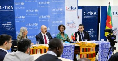 Representatives of TIKA and UNICEF attend the signing ceremony of a cooperation protocol, Yaounde, Cameroon, Jan. 22, 2026. (AA Photo)