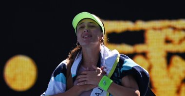 Türkiye's Zeynep Sönmez reacts after losing her Australian Open third-round match against Kazakhstan's Yulia Putintseva at Melbourne Park, Melbourne, Australia, Jan. 23, 2026. (Reuters Photo)