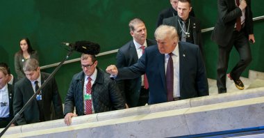 U.S. President Donald Trump gestures during the 56th annual World Economic Forum (WEF), Davos, Switzerland, Jan. 22, 2026. (Reuters Photo)