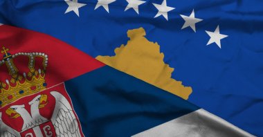 This undated illustration shows the flags of Serbia and Kosovo. (File Photo)