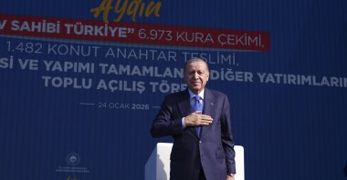 President Recep Tayyip Erdogan attends a mass opening ceremony in western Aydın province, Türkiye, Jan. 24, 2026. (AA Photo)