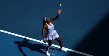 Coco Gauff of the U.S. in action during her fourth round match against Czech Republic's Karolina Muchova, Melbourne, Australia, Jan. 25, 2026. (Reuters Photo)