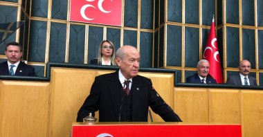 MHP Chair Devlet Bahçeli speaks at the parliamentary group meeting of his party, Ankara, Türkiye, Jan. 20, 2026. (DHA Photo)