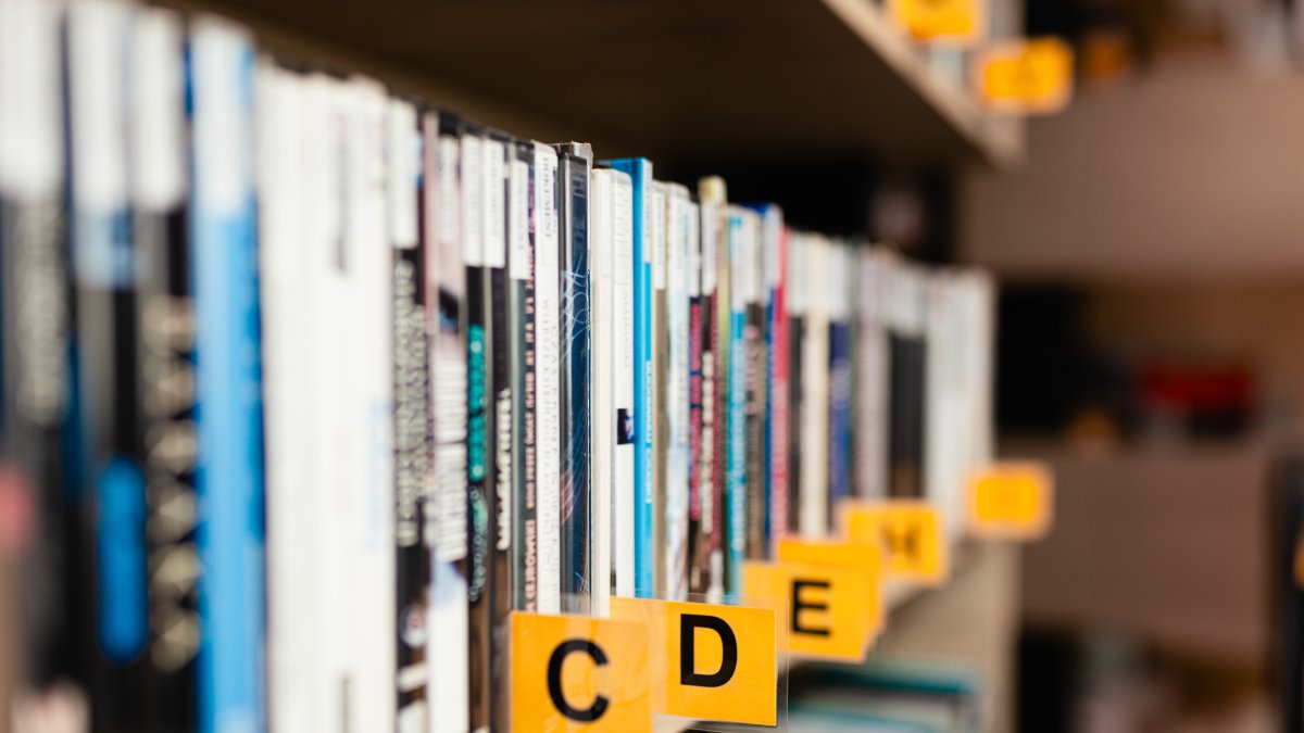 In this undated stock photo, books are displayed on shelves at a library. (Shutterstock Photo)