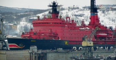 The Russian nuclear icebreaker Yamal in the port of Murmansk, Russia, Jan 1, 2009 (Shutterstock Photo)