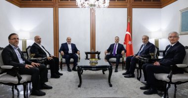 Foreign Minister Hakan Fidan hosts Hamas delegation for a meeting in Ankara, Jan. 26, 2026. (AA Photo)