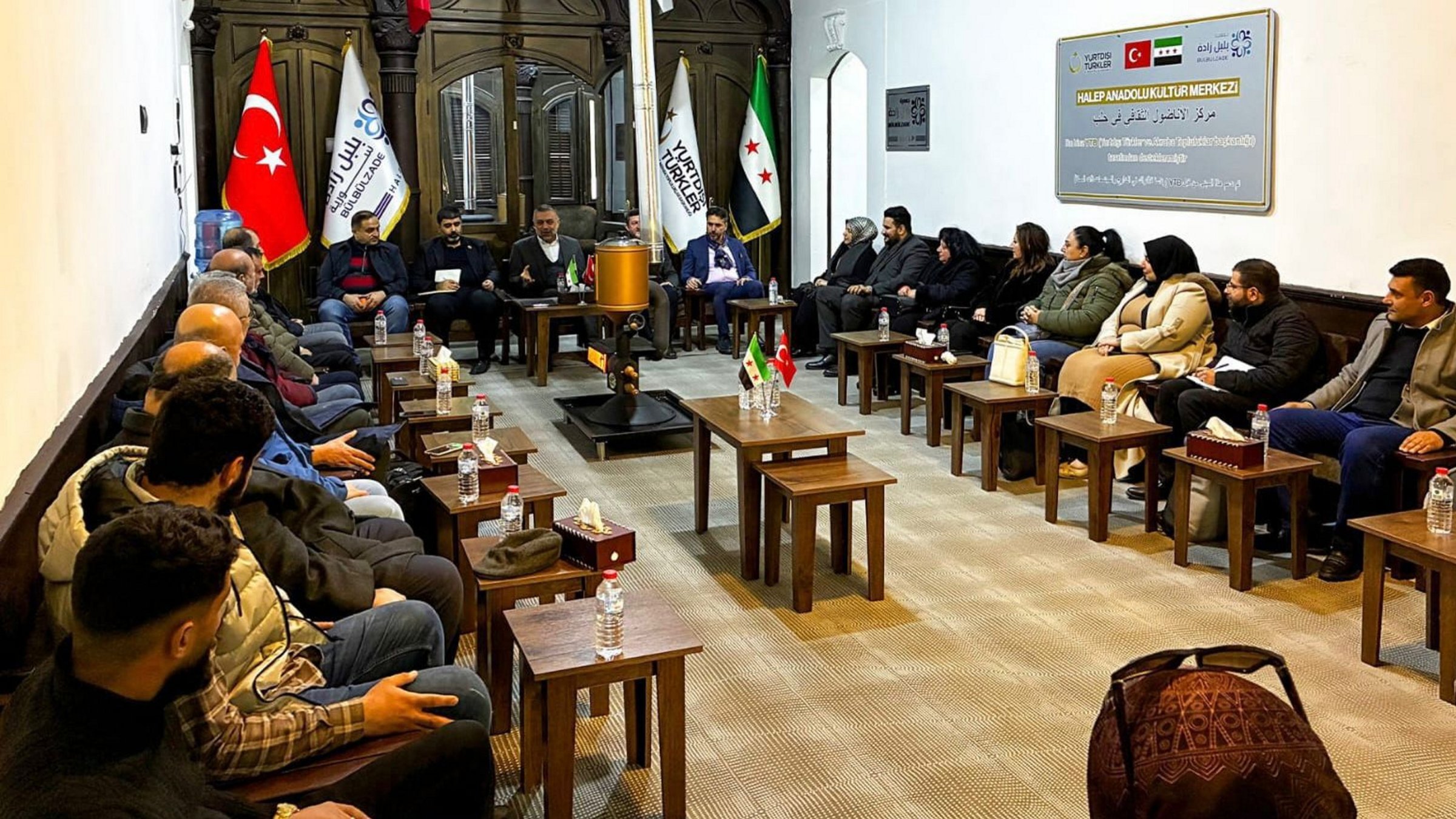Youth gather at the Anatolian Cultural Center, restored under the leadership of the Presidency for Turks Abroad and Related Communities (YTB), Aleppo, Syria, Jan. 27, 2026. (AA Photo)