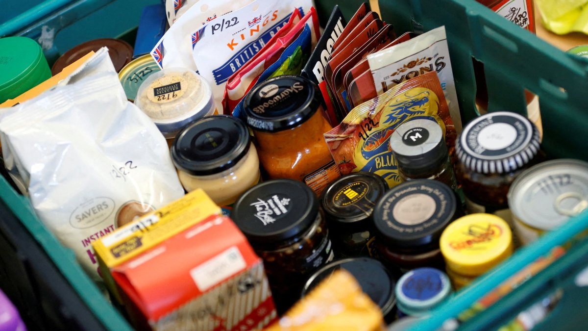 A general view of products available in the Runcorn and District Foodbank in Old Town, in Runcorn, Britain, Aug. 12, 2022. (Reuters Photo)