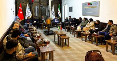 Youth gather at the Anatolian Cultural Center, restored under the leadership of the Presidency for Turks Abroad and Related Communities (YTB), Aleppo, Syria, Jan. 27, 2026. (AA Photo)