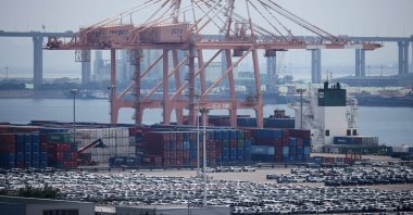 Kia Motors' vehicles are parked to be exported at a port in Pyeongtaek, South Korea, July 31, 2025. (Reuters Photo)