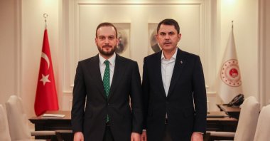 Samed Ağırbaş (L), president of the Zero Waste Foundation, meets with Environment, Urbanization and Climate Change Minister Murat Kurum following his appointment as COP31 high-level climate champion, Ankara, Türkiye, Jan. 23. 2026. (Courtesy of Zero Waste Foundation)