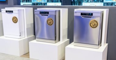 Dishwashers produced by Turkish white goods and electronics maker Vestel are seen on display, Berlin, Germany, Aug. 31, 2018. (Shutterstock Photo)