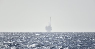 An oil and gas platform is seen off the coast of Libya in the Central Mediterranean, Libya, Feb. 25, 2022. (Reuters Photo) 