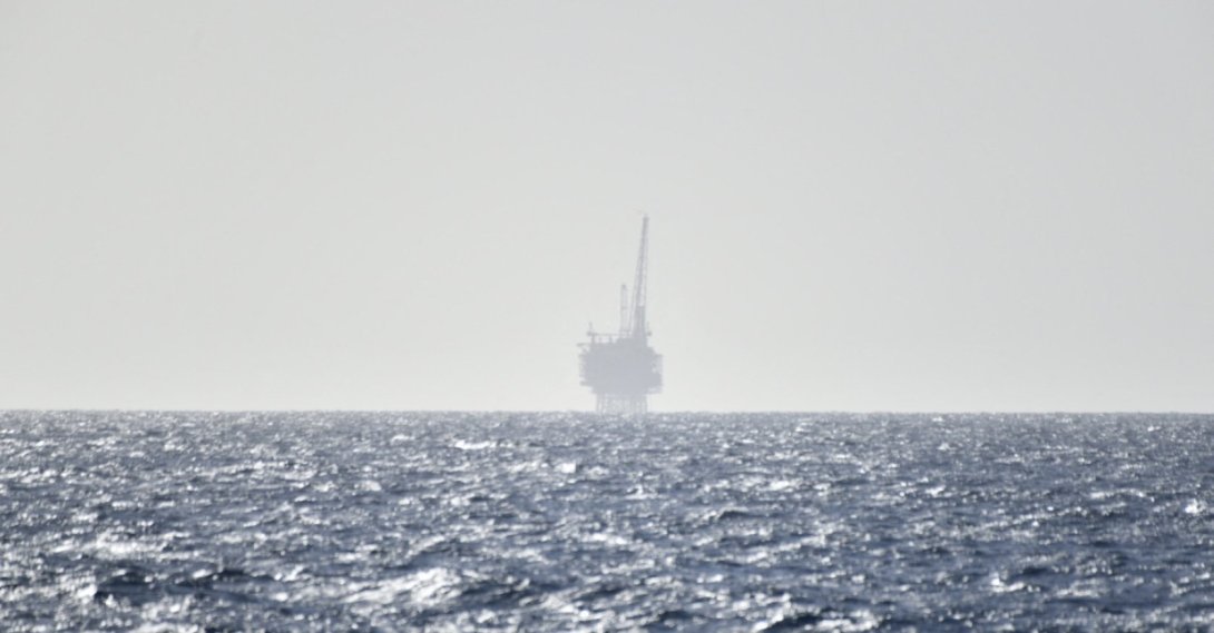 An oil and gas platform is seen off the coast of Libya in the Central Mediterranean, Libya, Feb. 25, 2022. (Reuters Photo) 