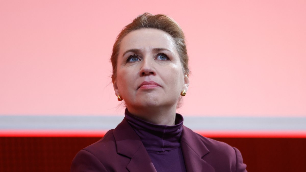 Danish Prime Minister Frederiksen attends a Grande Conference at Sciences Po, Paris, France, Jan. 28, 2026. (EPA Photo)
