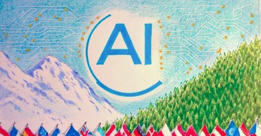 "At Davos, AI firms, chipmakers and platform companies occupied prime locations, hosting events and branding spaces that projected confidence and inevitability." (Illustration by Erhan Yalvaç)