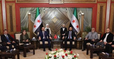 AK Party Deputy Chair Kürşad Zorlu (C) visits the Aleppo governorate with a delegation as part of talks, Aleppo, Syria, Jan. 27, 2026. (IHA Photo)