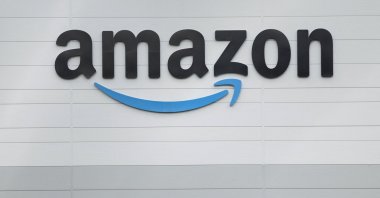 The logo of Amazon outside its fulfilment centre in Baldonnell Business Park in Dublin, Ireland, Oct. 28, 2025. (Reuters Photo)